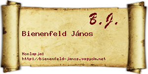 Bienenfeld János névjegykártya