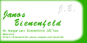 janos bienenfeld business card